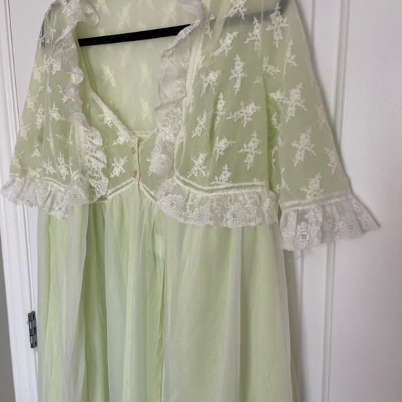 Beautiful vintage night gown set large maxi sleepwear intimate - Picture 14 of 14